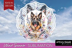 Floral Dog Wind Spinner Sublimation PNG - Flowers Round Product Image 1