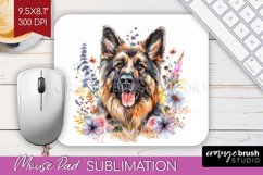 Floral Dog Mouse Pad Sublimation - Flowers Mousepad PNG Product Image 1