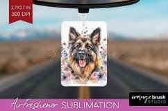 Floral Dog Air Freshener PNG - Flowers PNG Sublimation Product Image 1