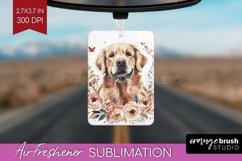 Floral Dog Air Freshener PNG - Flowers PNG Sublimation Product Image 1