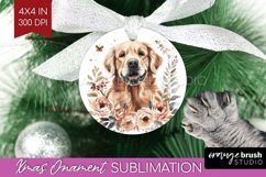 Floral Dog Ornament PNG - Flowers PNG Sublimation Product Image 1