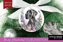 Floral Dog Ornament PNG - Flowers PNG Sublimation Product Image 1