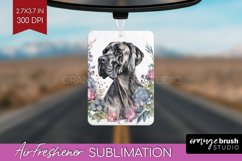 Floral Dog Air Freshener PNG - Flowers PNG Sublimation Product Image 1