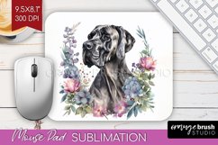 Floral Dog Mouse Pad Sublimation - Flowers Mousepad PNG Product Image 1