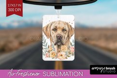 Floral Dog Air Freshener PNG - Flowers PNG Sublimation Product Image 1