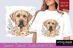 Floral Dog Square Tshirt Background - Flowers PNG Product Image 1