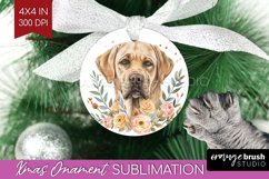 Floral Dog Ornament PNG - Flowers PNG Sublimation Product Image 1