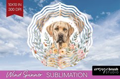 Floral Dog Wind Spinner Sublimation PNG - Flowers Round Product Image 1