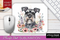 Floral Dog Mouse Pad Sublimation - Flowers Mousepad PNG Product Image 1