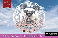 Floral Dog Wind Spinner Sublimation PNG - Flowers Round Product Image 1