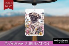 Floral Dog Air Freshener PNG - Flowers PNG Sublimation Product Image 1