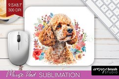 Floral Dog Mouse Pad Sublimation - Flowers Mousepad PNG Product Image 1