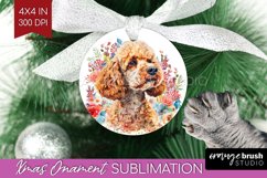 Floral Dog Ornament PNG - Flowers PNG Sublimation Product Image 1