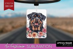 Floral Dog Air Freshener PNG - Flowers PNG Sublimation Product Image 1
