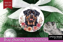 Floral Dog Ornament PNG - Flowers PNG Sublimation Product Image 1