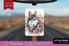 Floral Dog Air Freshener PNG - Flowers PNG Sublimation Product Image 1