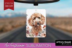 Floral Dog Air Freshener PNG - Flowers PNG Sublimation Product Image 1