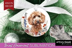 Floral Dog Ornament PNG - Flowers PNG Sublimation Product Image 1