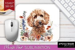 Floral Dog Mouse Pad Sublimation - Flowers Mousepad PNG Product Image 1