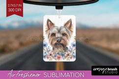 Floral Dog Air Freshener PNG - Flowers PNG Sublimation Product Image 1