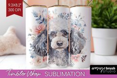 Floral Dog Tumbler Wrap - Flowers Tumbler PNG Sublimation Product Image 1