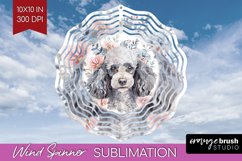 Floral Dog Wind Spinner Sublimation PNG - Flowers Round Product Image 1