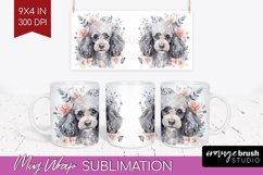 Floral Dog Mug Wrap - Flowers Mug PNG Sublimation Product Image 1