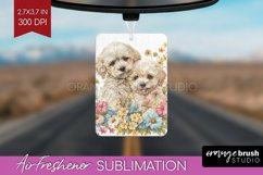 Floral Dog Air Freshener PNG - Flowers PNG Sublimation Product Image 1