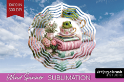 Floral Dragon Wind Spinner Sublimation PNG - Fantasy Round Product Image 1