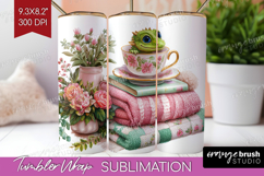 Floral Dragon Tumbler Wrap - Fantasy Tumbler PNG Sublimation Product Image 1