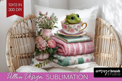 Floral Dragon Pillow Sublimation - Fantasy Pillow Cover PNG Product Image 1