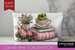 Floral Dragon Cosmetic Bag - Fantasy Makeup Bag PNG Product Image 1