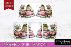 Floral Dragon Mug Wrap - Fantasy Mug PNG Sublimation Product Image 1