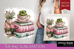 Floral Dragon Tote Bag - Fantasy Tote Bag PNG Sublimation Product Image 1