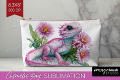 Floral Dragon Cosmetic Bag - Fantasy Makeup Bag PNG Product Image 1