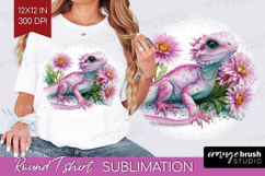 Floral Dragon Round Tshirt Background - Fantasy PNG Product Image 1