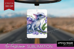 Floral Dragon Air Freshener PNG - Fantasy PNG Sublimation Product Image 1