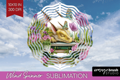 Floral Dragon Wind Spinner Sublimation PNG - Fantasy Round Product Image 1