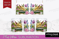 Floral Dragon Mug Wrap - Fantasy Mug PNG Sublimation Product Image 1