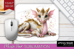 Floral Dragon Mouse Pad Sublimation - Fantasy Mousepad PNG Product Image 1