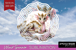 Floral Dragon Wind Spinner Sublimation PNG - Fantasy Round Product Image 1