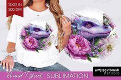Floral Dragon Round Tshirt Background - Fantasy PNG Product Image 1