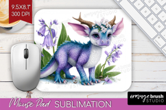Floral Dragon Mouse Pad Sublimation - Fantasy Mousepad PNG Product Image 1