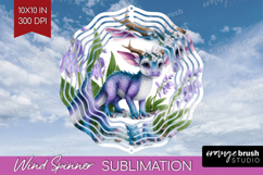 Floral Dragon Wind Spinner Sublimation PNG - Fantasy Round Product Image 1