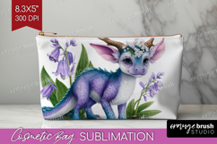 Floral Dragon Cosmetic Bag - Fantasy Makeup Bag PNG Product Image 1