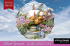 Floral Dragon Wind Spinner Sublimation PNG - Fantasy Round Product Image 1