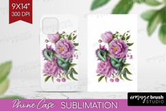 Floral Dragon Phone Case PNG - Fantasy Case PNG Sublimation Product Image 1