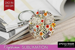 Floral Animals Keychain PNG - Farm Animals Keychain Product Image 1