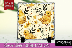 Floral Animals Slate PNG - Farm Animals Square Slate Product Image 1