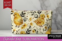 Floral Animals Cosmetic Bag - Farm Animals Makeup Bag PNG Product Image 1